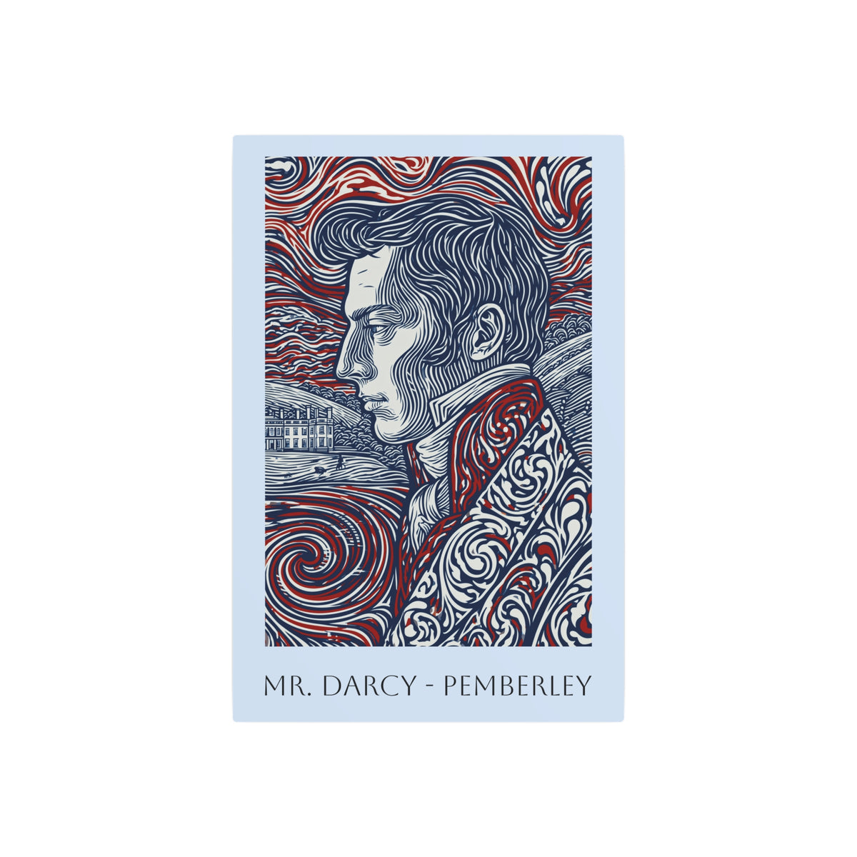 Mr. Darcy Strolling Estate —  Pemberley Vintage Portrait Wall Plaque
