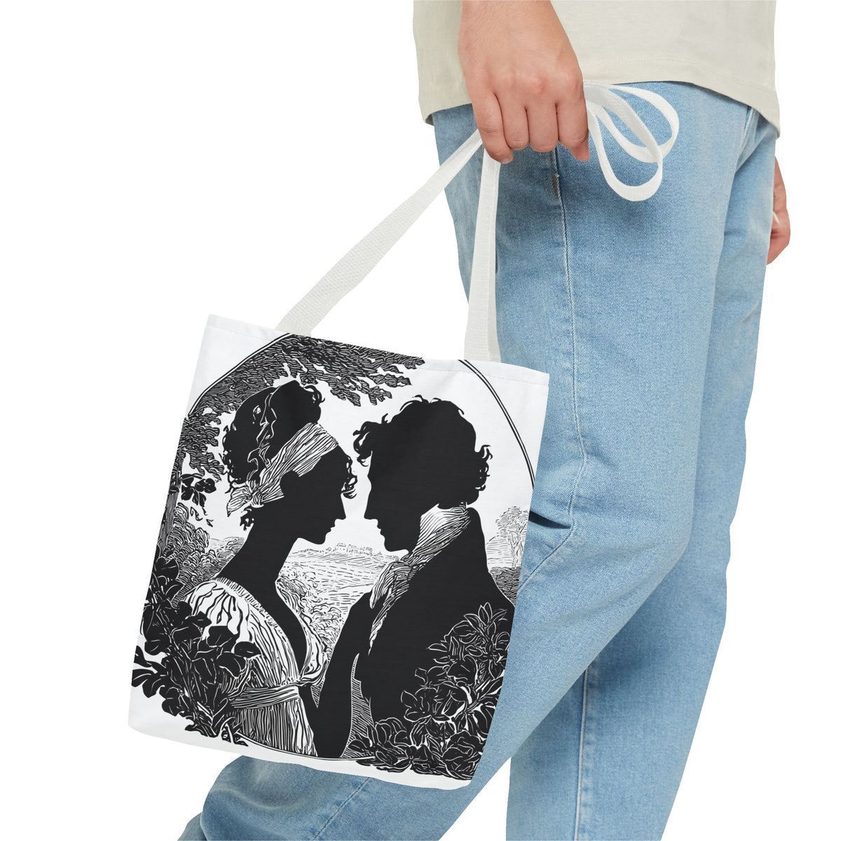 Silhouette Romance Tote Bag — Vintage Regency Couple