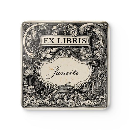 Janeite Gift — (Jane Austen )   Ex Libris Vintage Bookplate Cork Coaster Set