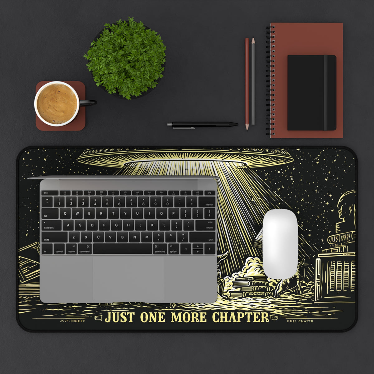 Alien Abduction Reader Desk Mat | "Just One More Chapter" Book Lover