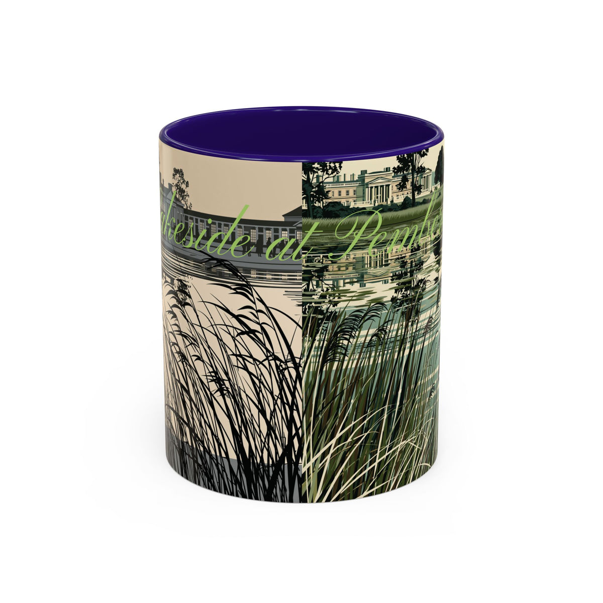Strolling Lakeside with Mr. Darcy  —  Scenic Lakeside Vintage Gentleman Mug (11oz & 15oz)