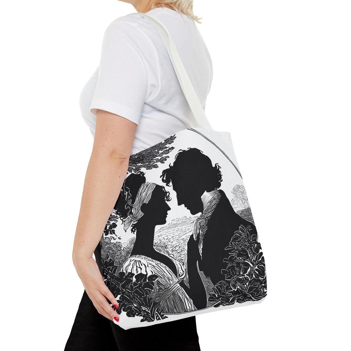 Silhouette Romance Tote Bag — Vintage Regency Couple