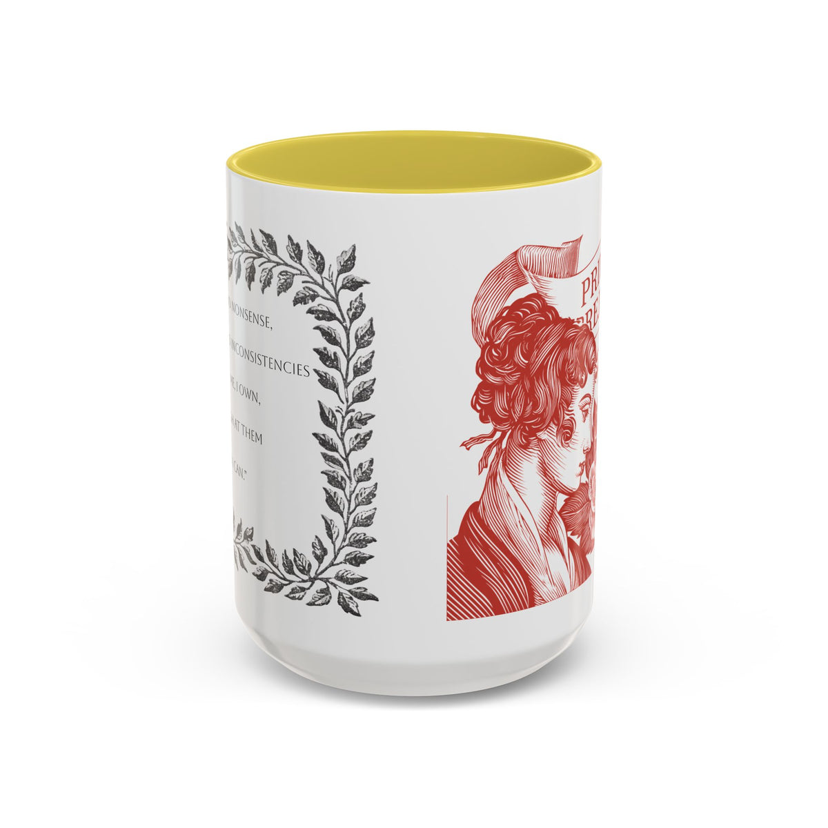 "...follies and nonsense" Elizabeth Bennet Quote  —  Pride & Prejudice Floral Mug (11oz/15oz)