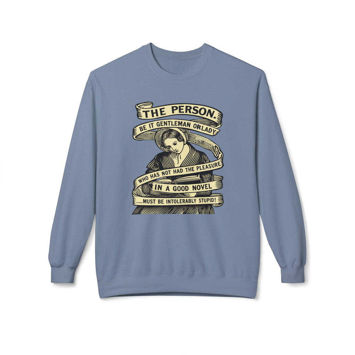 Novel Lover Crewneck Sweatshirt — "Reading Good Books" Vintage Book Quote
