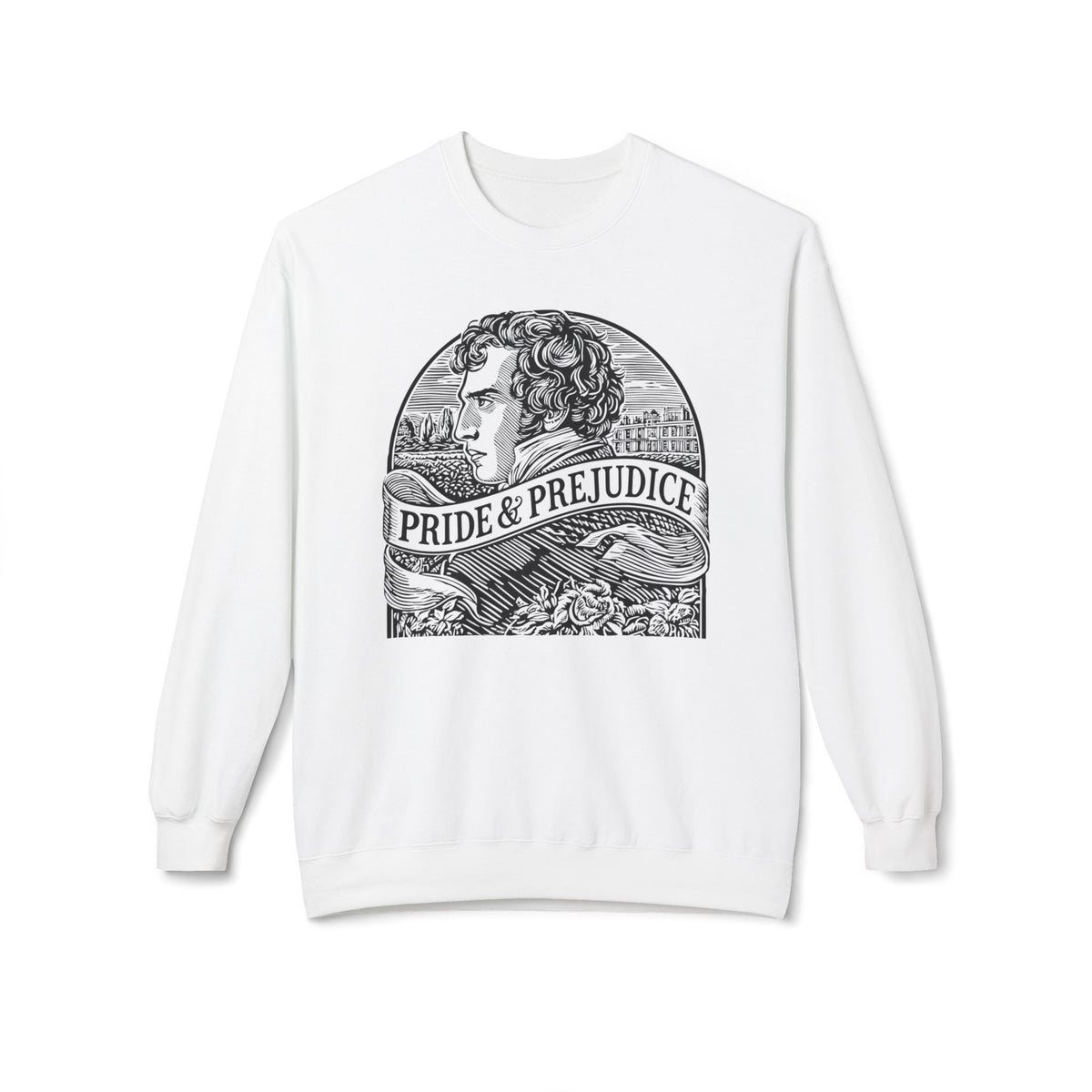 Pride & Prejudice Literary Crewneck Sweatshirt — "Swiped Right" Back