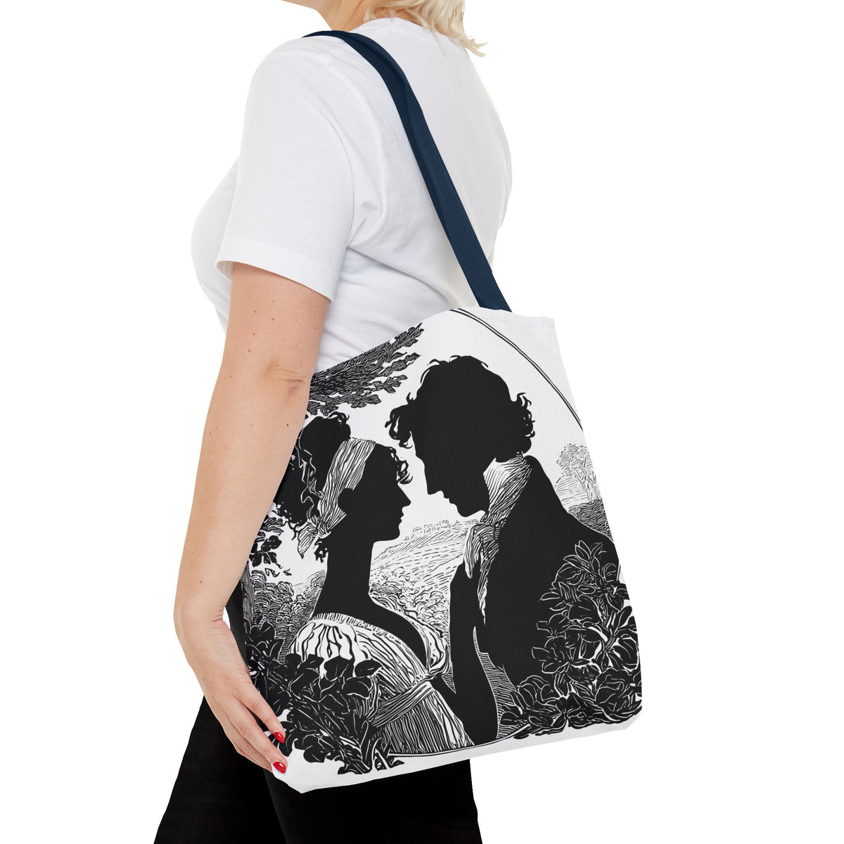 Silhouette Romance Tote Bag — Vintage Regency Couple