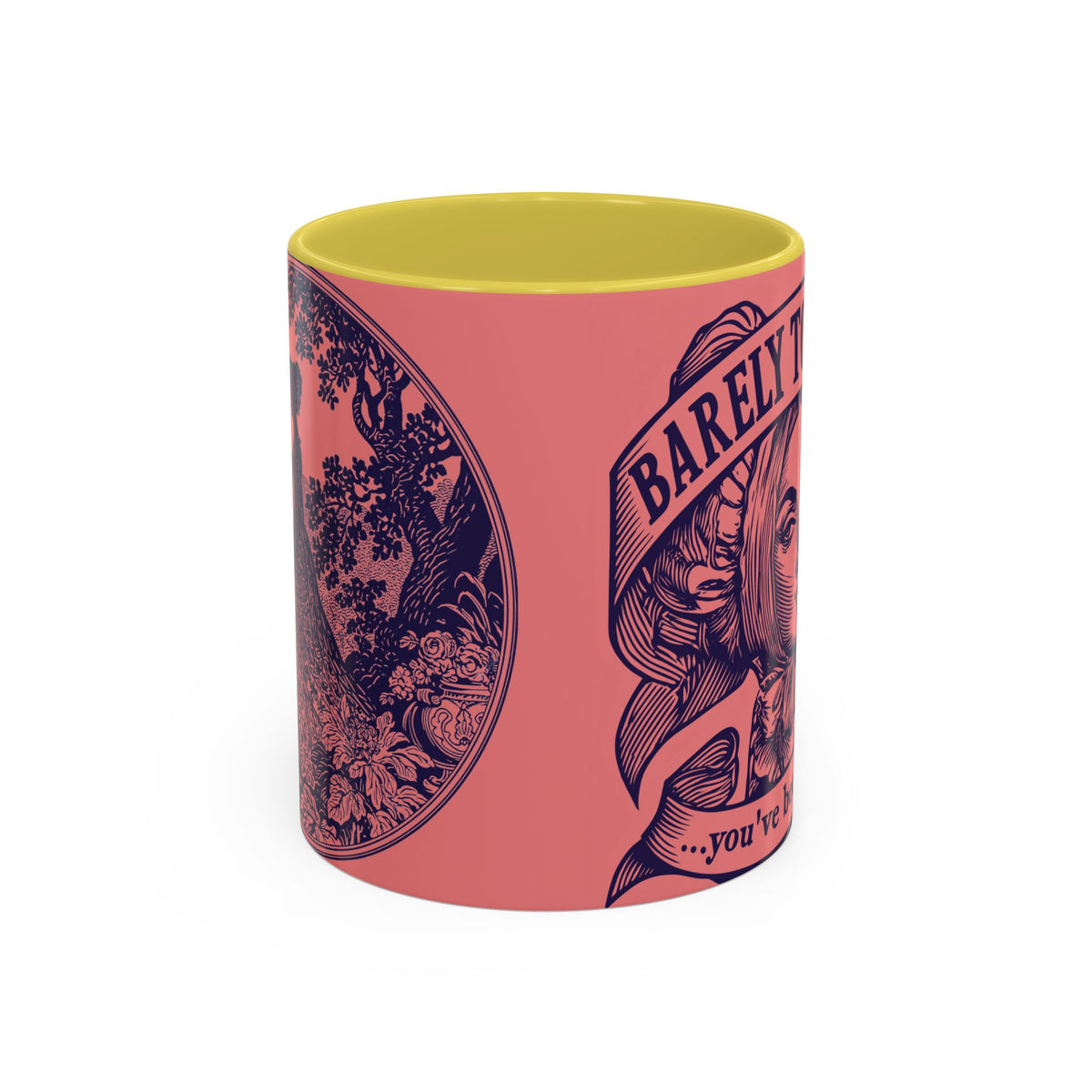 Barely Tolerable Vintage Portrait Mug — Funny Retro Coffee Cup (11oz/15oz)