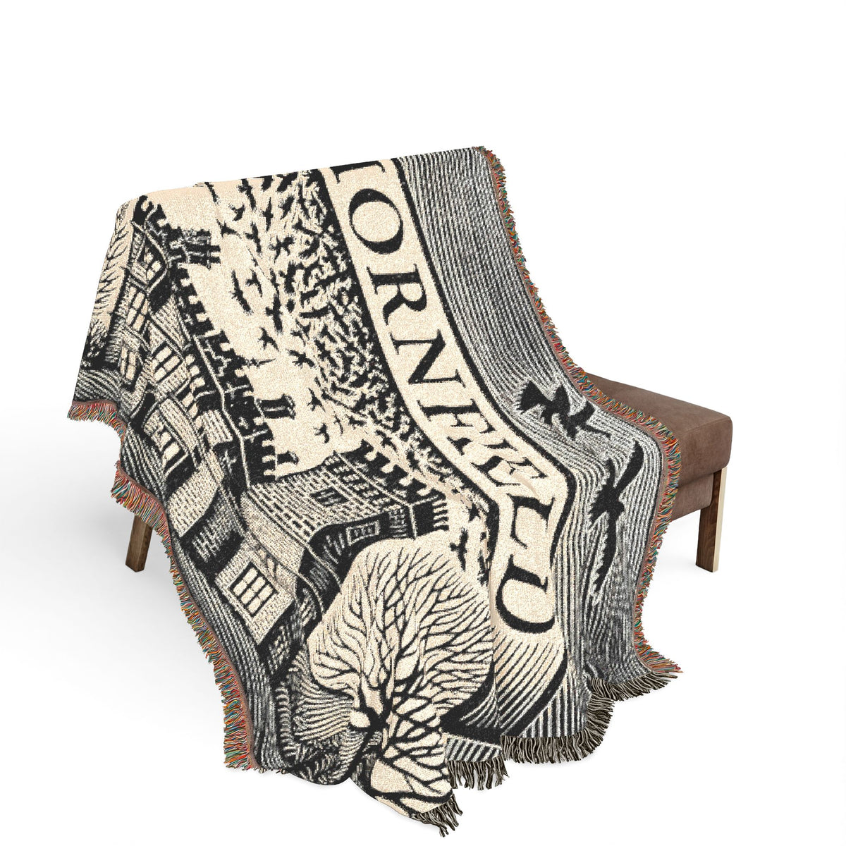 Thornfield Estate Woven Throw Blanket — Vintage Manor Tapestry Design