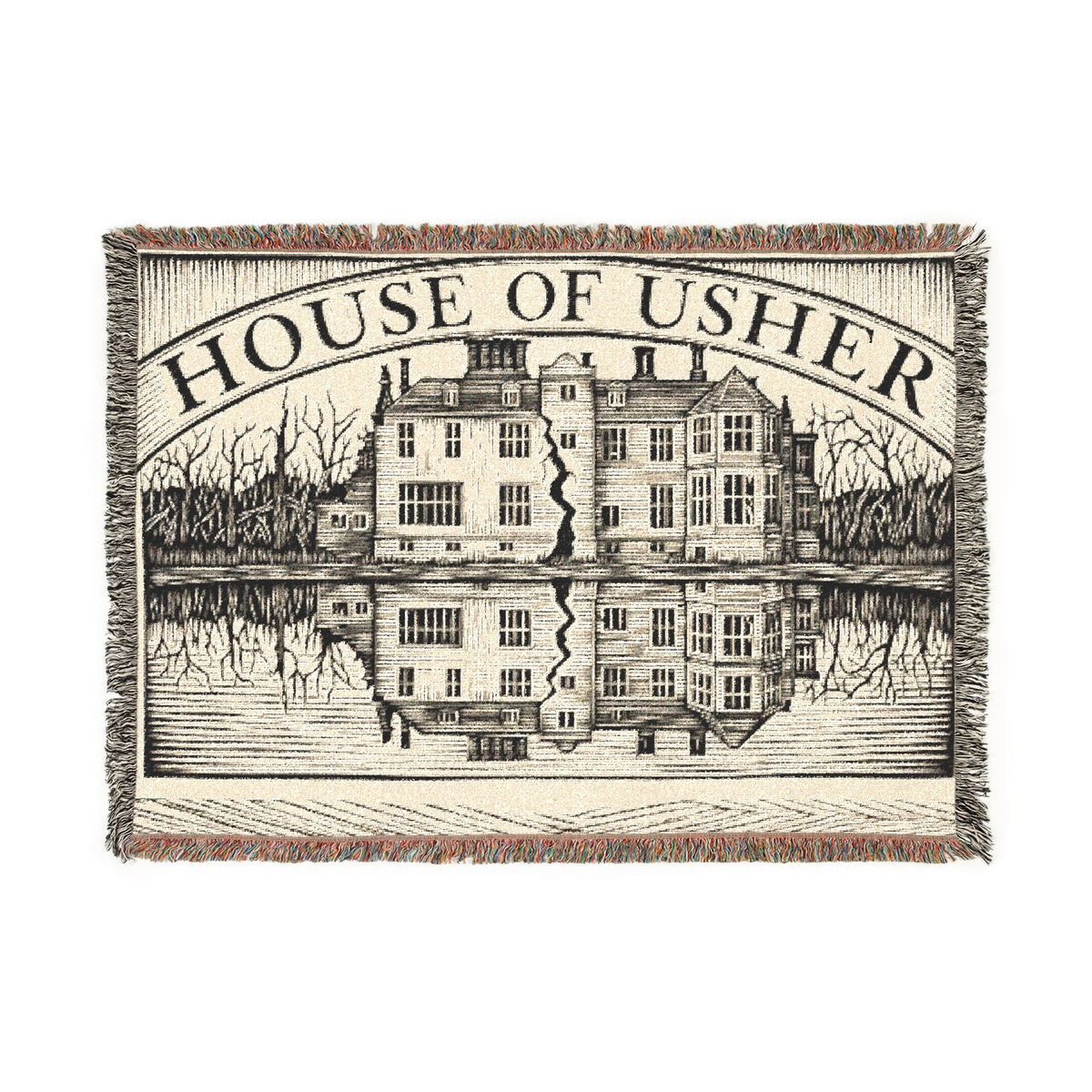 The House of Usher — Woven Blanket | Edgar Allan Poe Gothic Throw