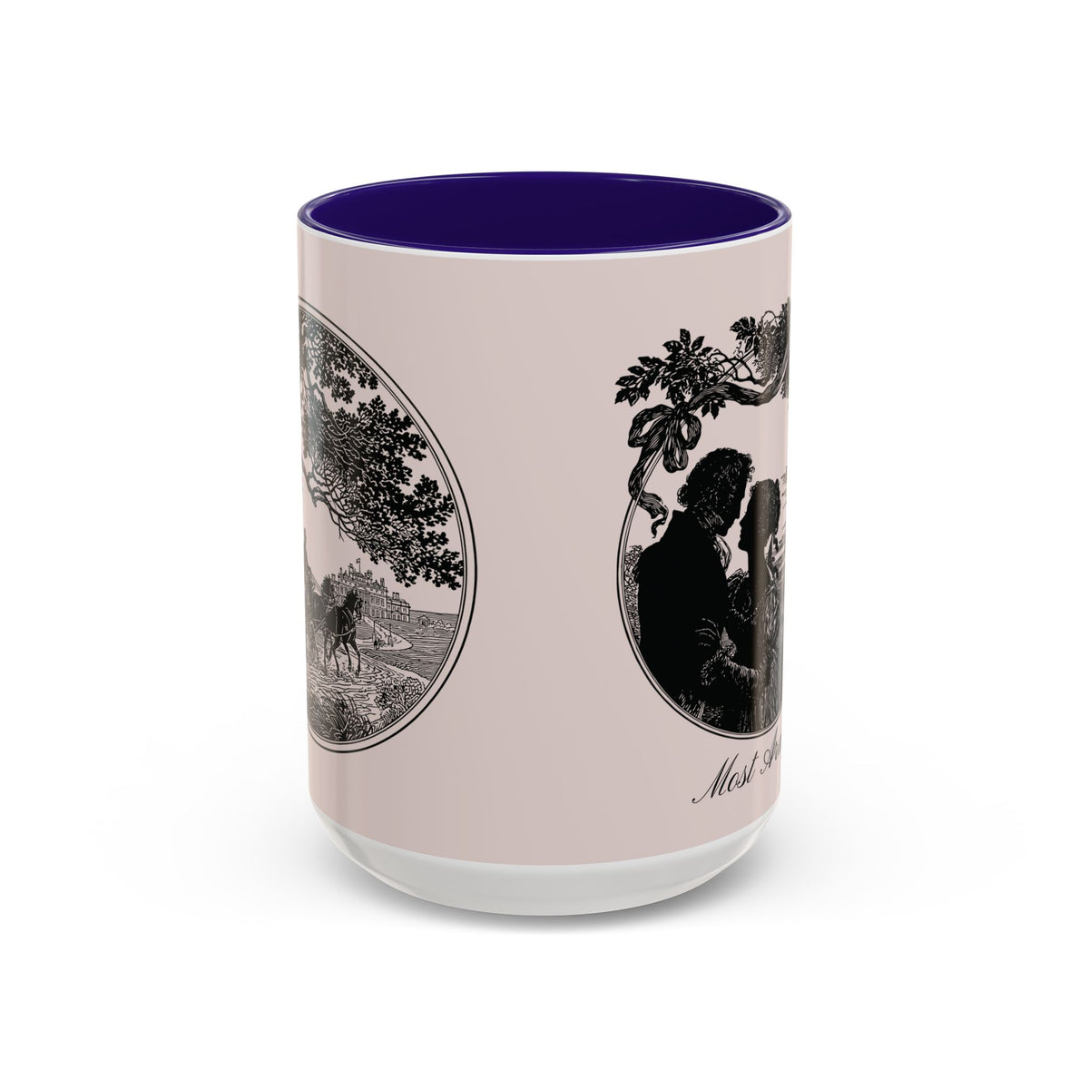 Romantic Vintage Silhouette Mug — "Most Ardently" Tea Coffee Cup (11oz/15oz)