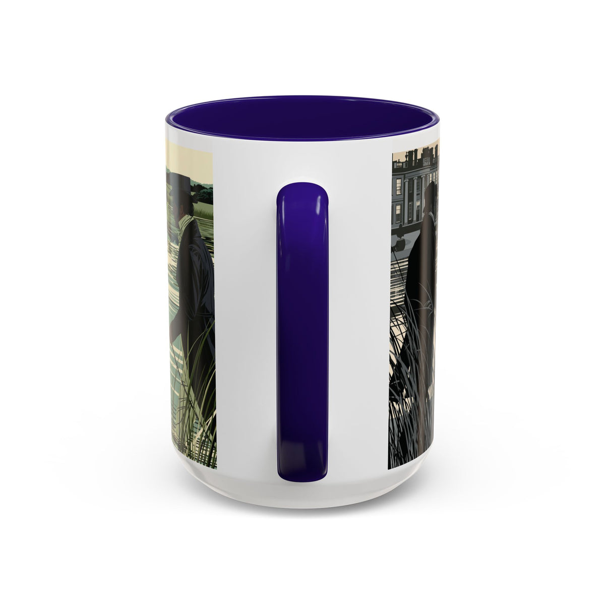 Strolling Lakeside with Mr. Darcy  —  Scenic Lakeside Vintage Gentleman Mug (11oz & 15oz)