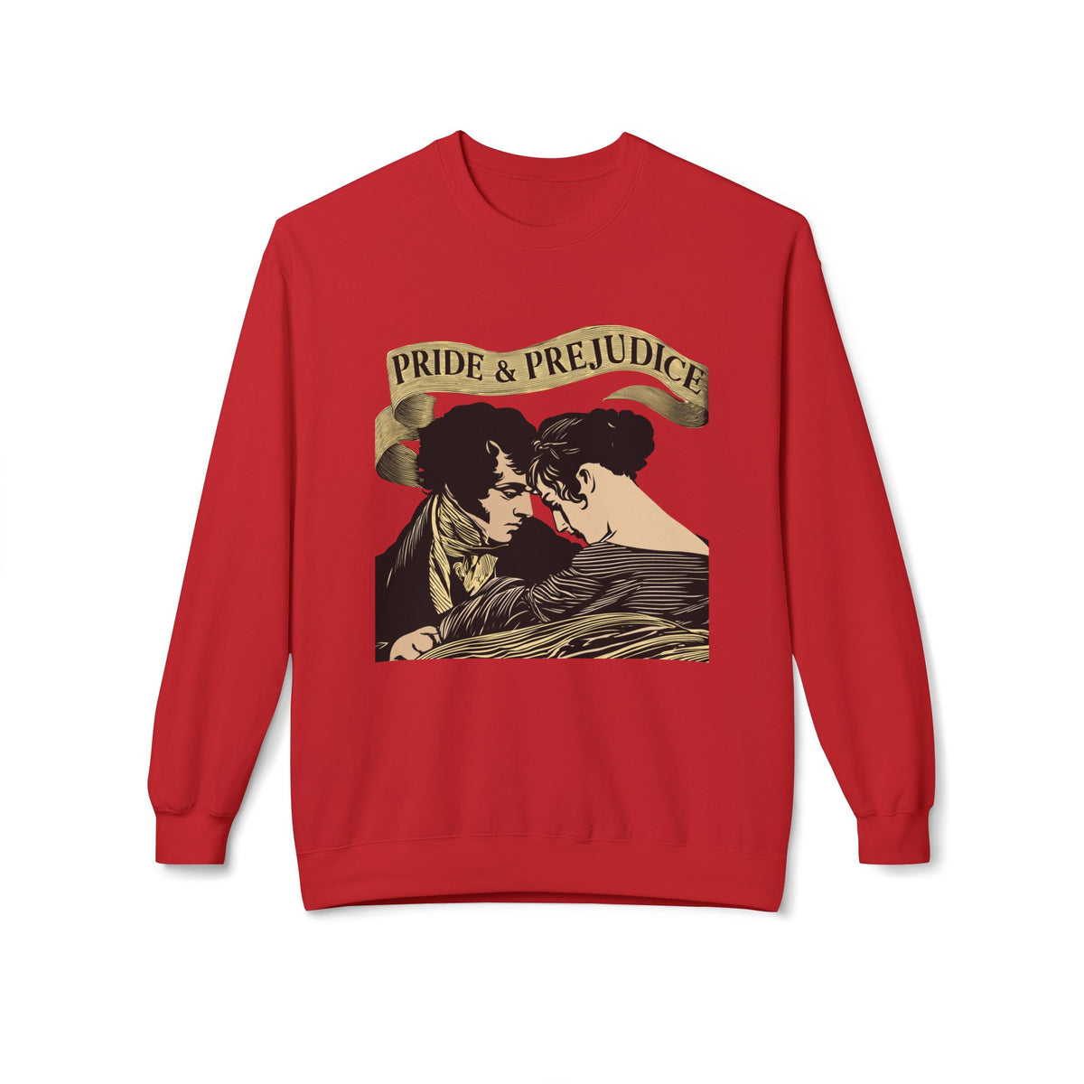 Sepia Toned Pride & Prejudice Crewneck Sweatshirt — Vintage Romance Literary Pullover