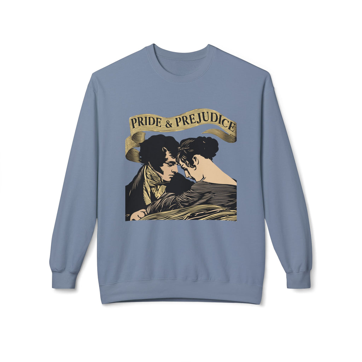 Sepia Toned Pride & Prejudice Crewneck Sweatshirt — Vintage Romance Literary Pullover