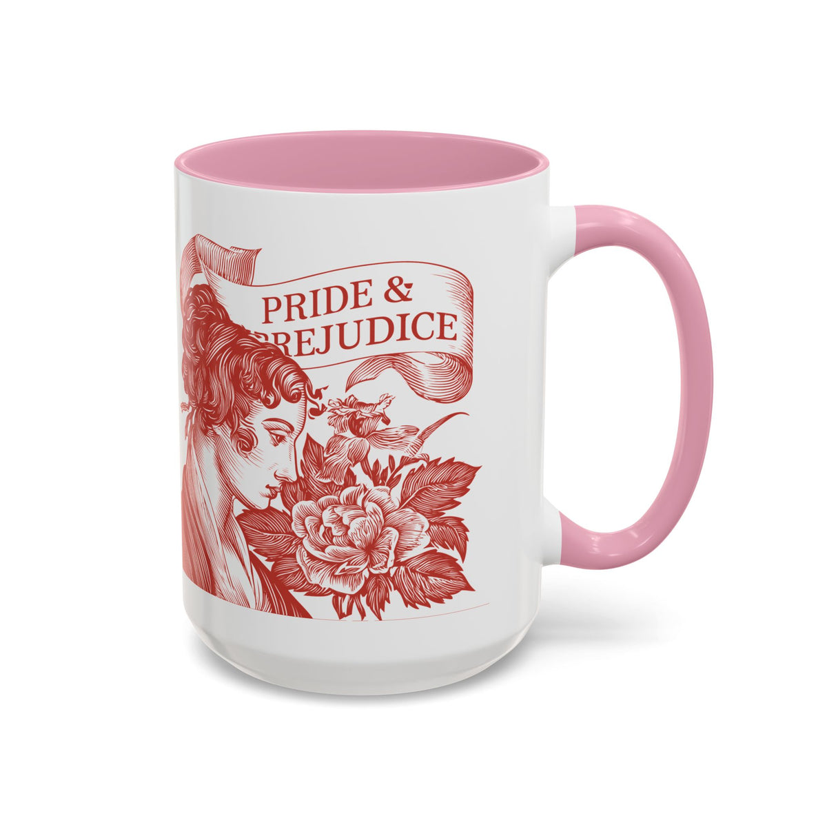 "...follies and nonsense" Elizabeth Bennet Quote  —  Pride & Prejudice Floral Mug (11oz/15oz)