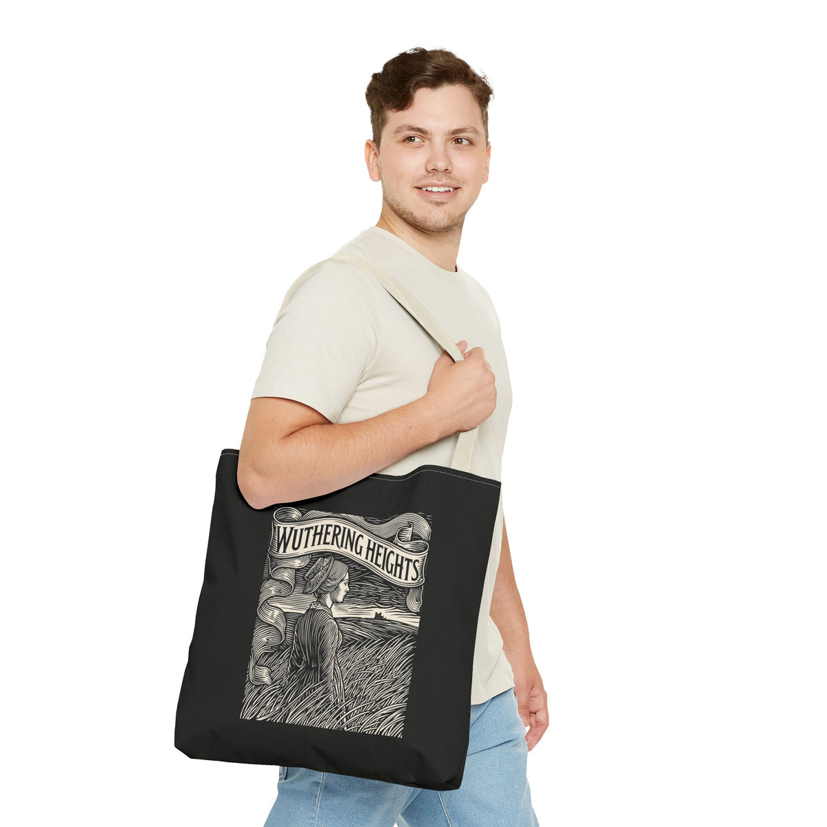 Wuthering Heights Illustrated Tote Bag — Gothic Novel Literary Canvas Tote