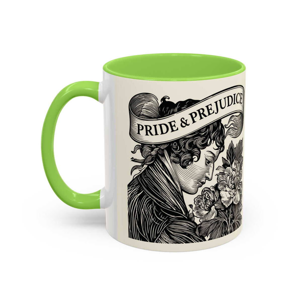 Quote from Pride & Prejudice Vintage Floral Mug — “Pride & Prejudice” Ceramic Book Lover Mug (11oz/15oz)