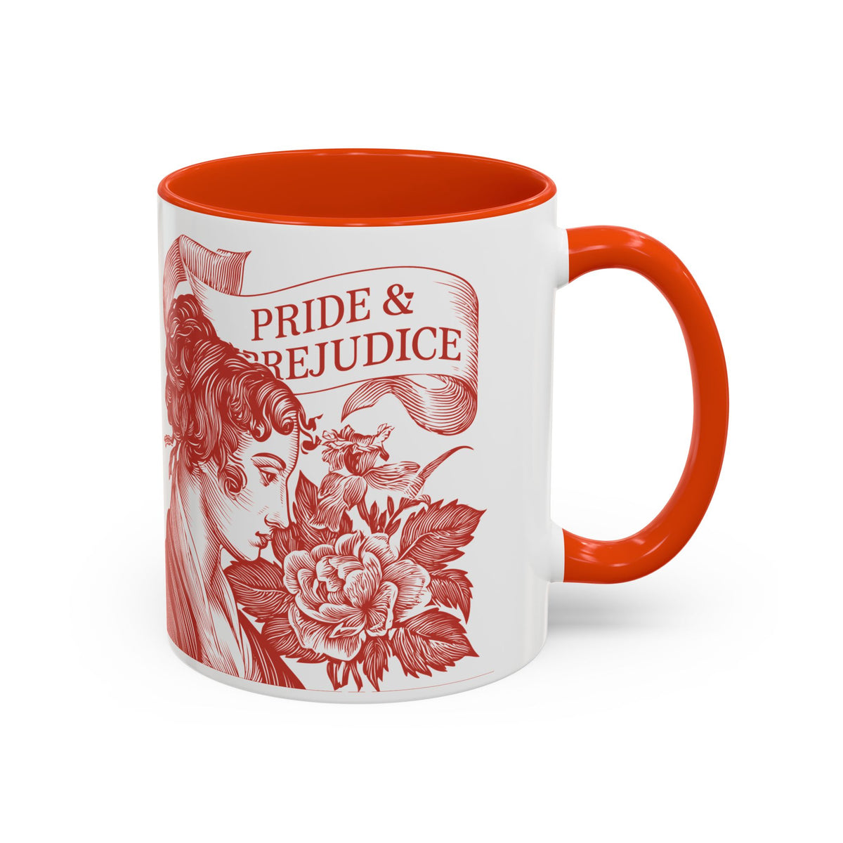 "...follies and nonsense" Elizabeth Bennet Quote  —  Pride & Prejudice Floral Mug (11oz/15oz)