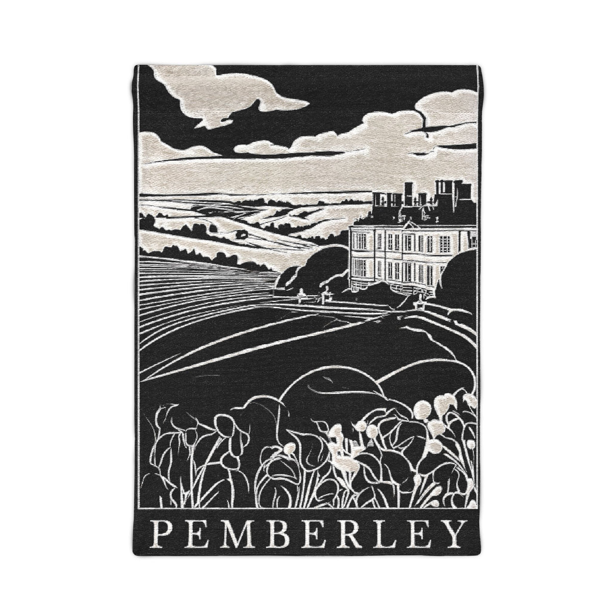 Pemberley landscape woven tapestry | Regency estate wall hanging