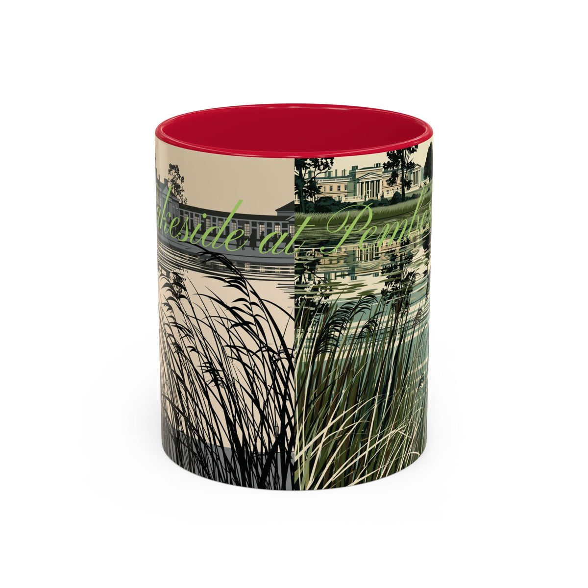 Strolling Lakeside with Mr. Darcy  —  Scenic Lakeside Vintage Gentleman Mug (11oz & 15oz)