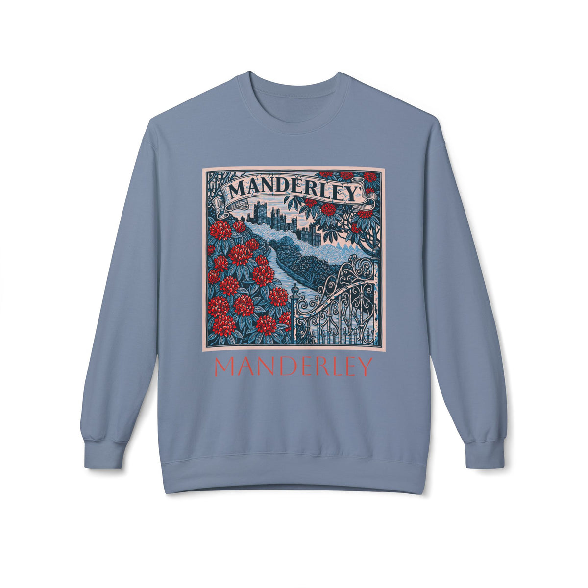 Manderley Vintage Graphic Sweatshirt — Gothic Rose Estate Crewneck