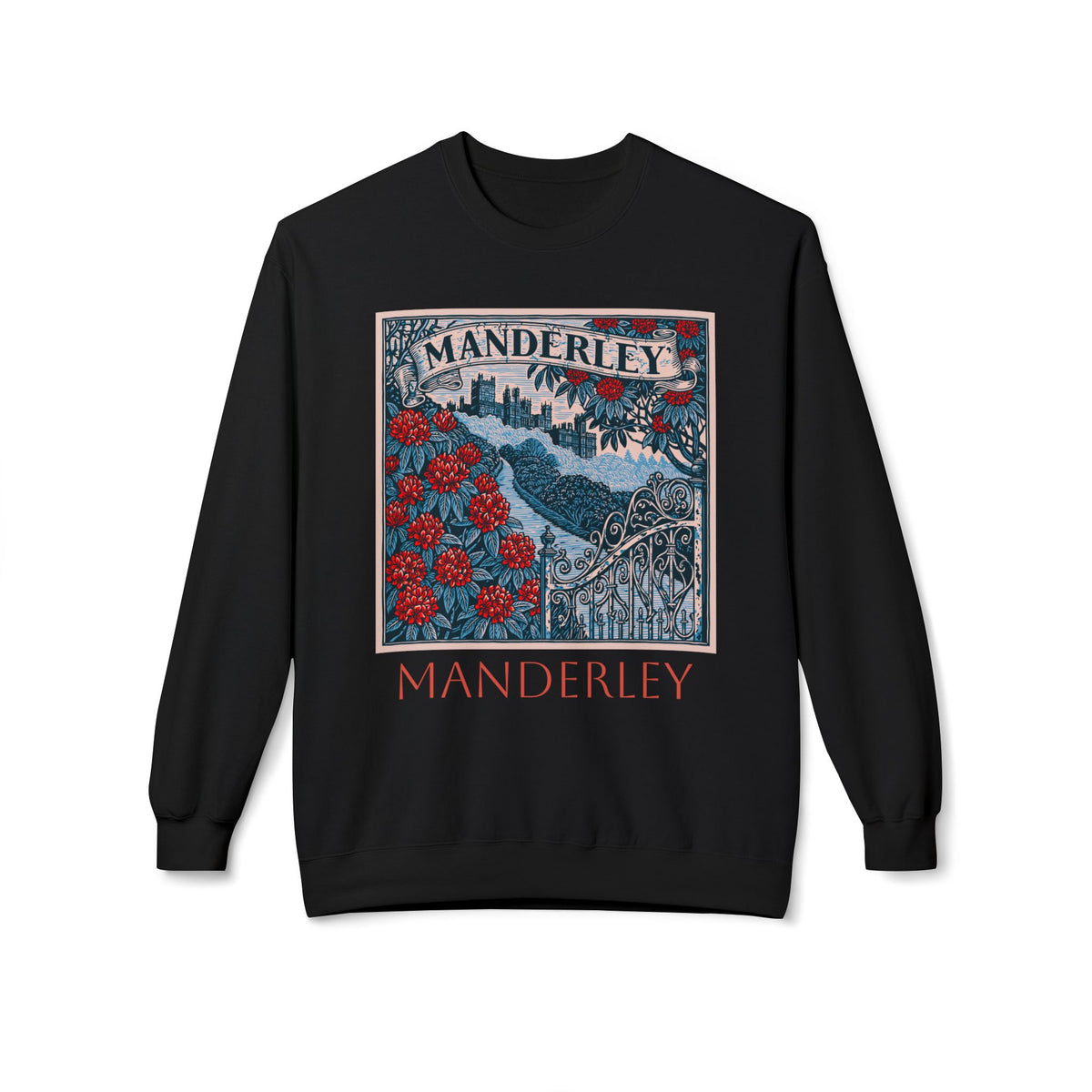 Manderley Vintage Graphic Sweatshirt — Gothic Rose Estate Crewneck