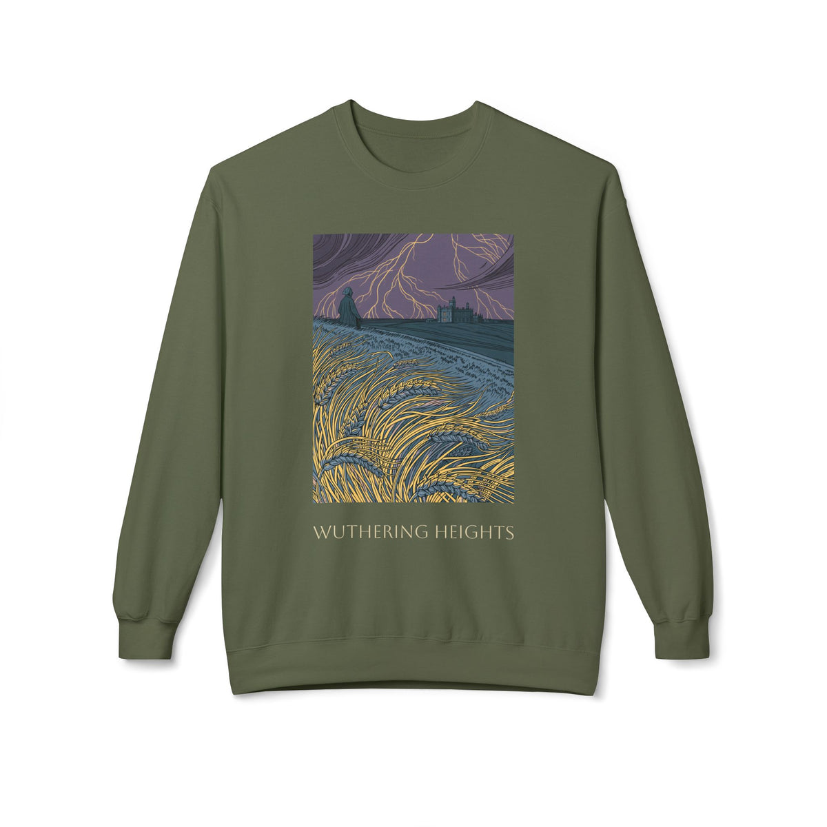 Wurthering Heights Crewneck Sweatshirt — Moorscape "I'd Marry the Storm Again"