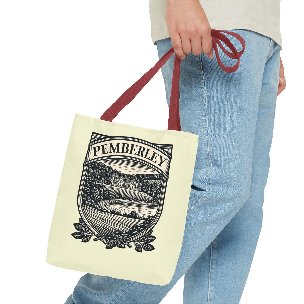 Pemberley Crest Tote Bag — Regency Manor Vintage Shield Canvas Tote