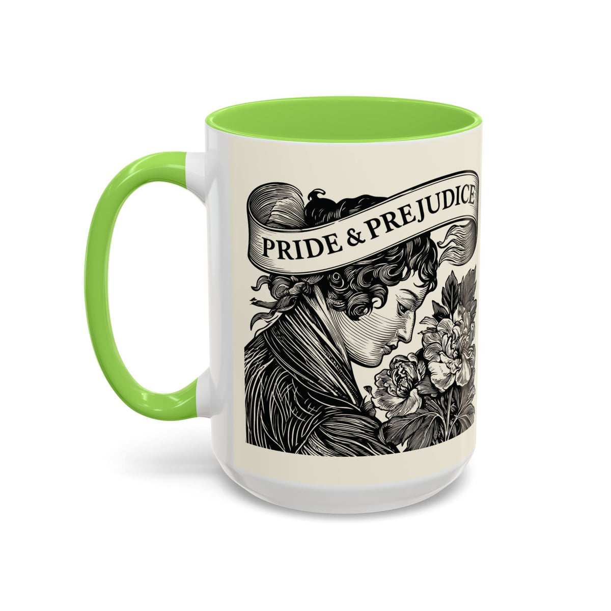 Quote from Pride & Prejudice Vintage Floral Mug — “Pride & Prejudice” Ceramic Book Lover Mug (11oz/15oz)