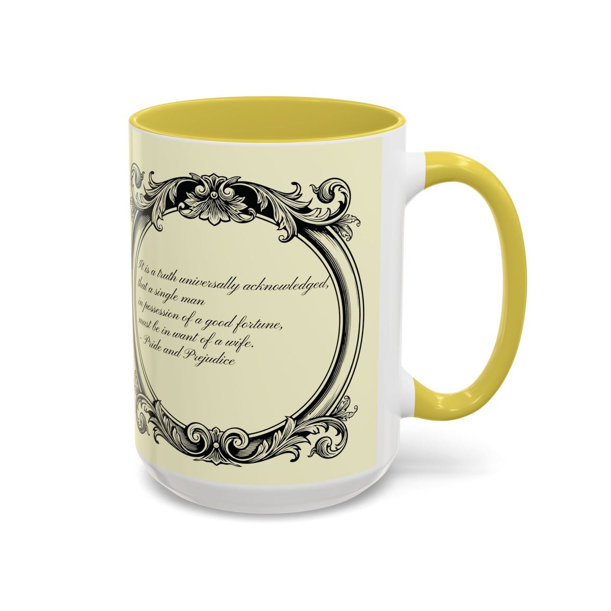 Pride and Prejudice Quote Mug — “Mr. Darcy at Pemberley” Vintage Jane Austen Coffee Cup (11oz/15oz)