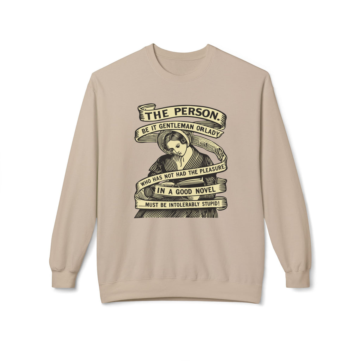 Novel Lover Crewneck Sweatshirt — "Reading Good Books" Vintage Book Quote