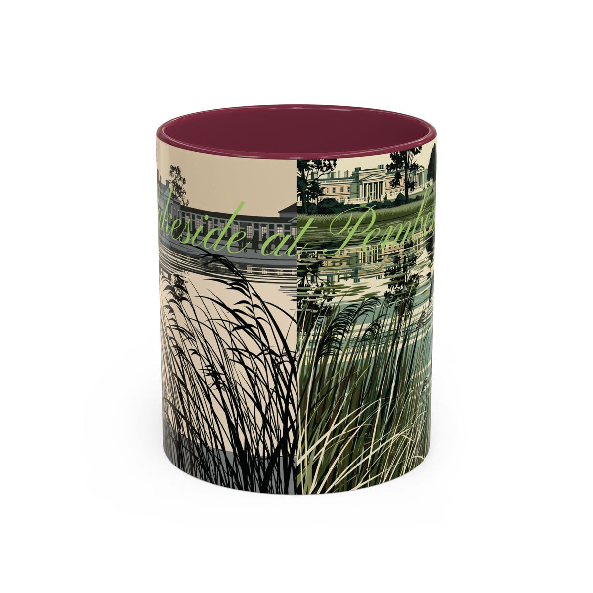 Strolling Lakeside with Mr. Darcy  —  Scenic Lakeside Vintage Gentleman Mug (11oz & 15oz)