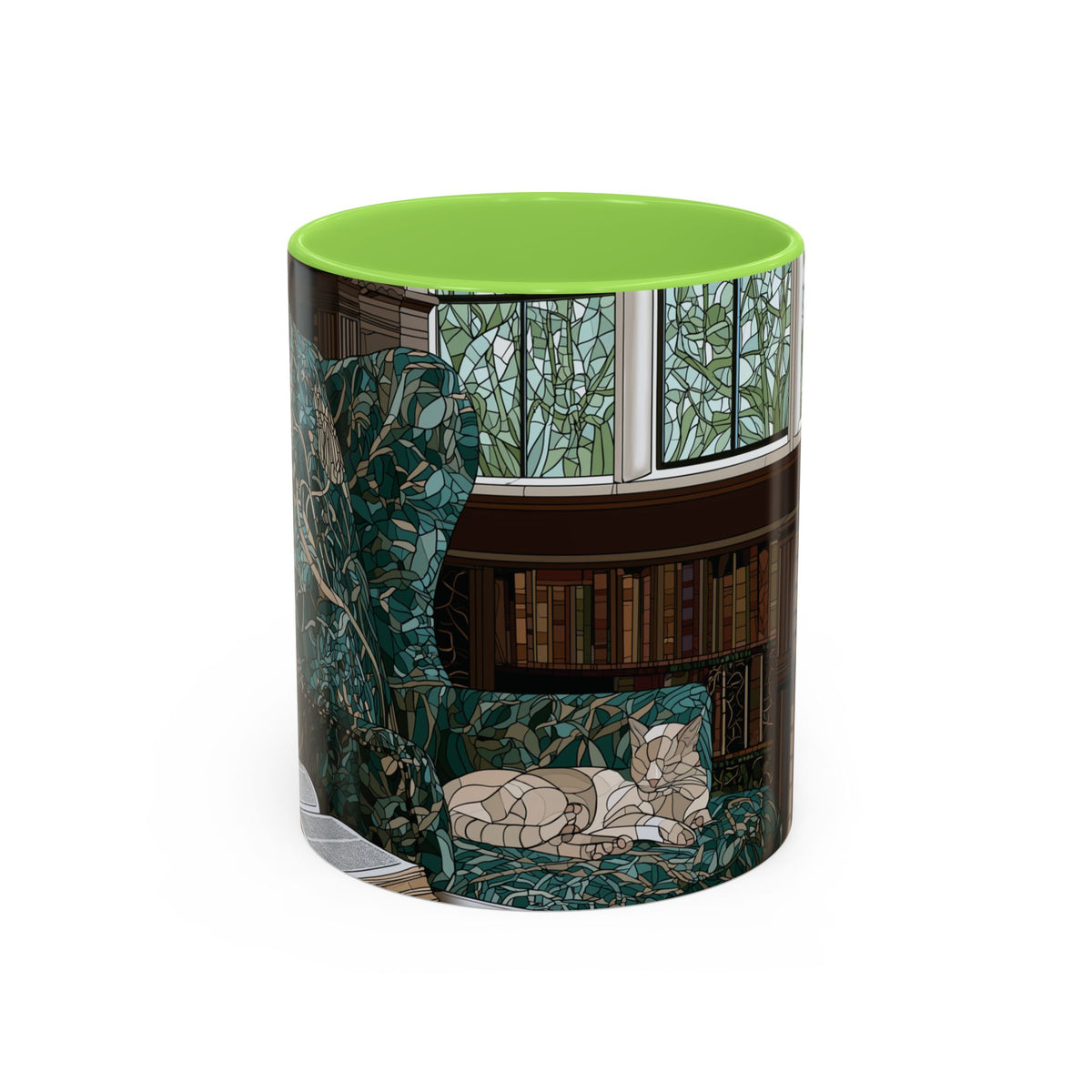 Cozy Reading Nook Cat Mug | Ceramic Coffee Cup 11oz 15oz