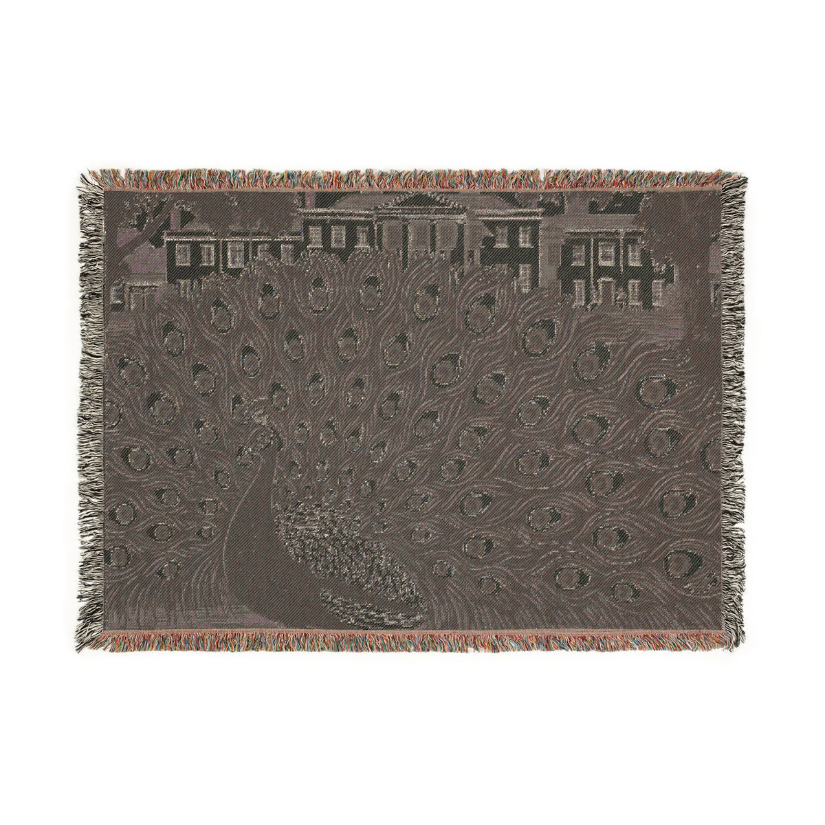Peacock - Mansfield Park - Woven Blanket | Peacock Feather Throw, Decorative Jacquard