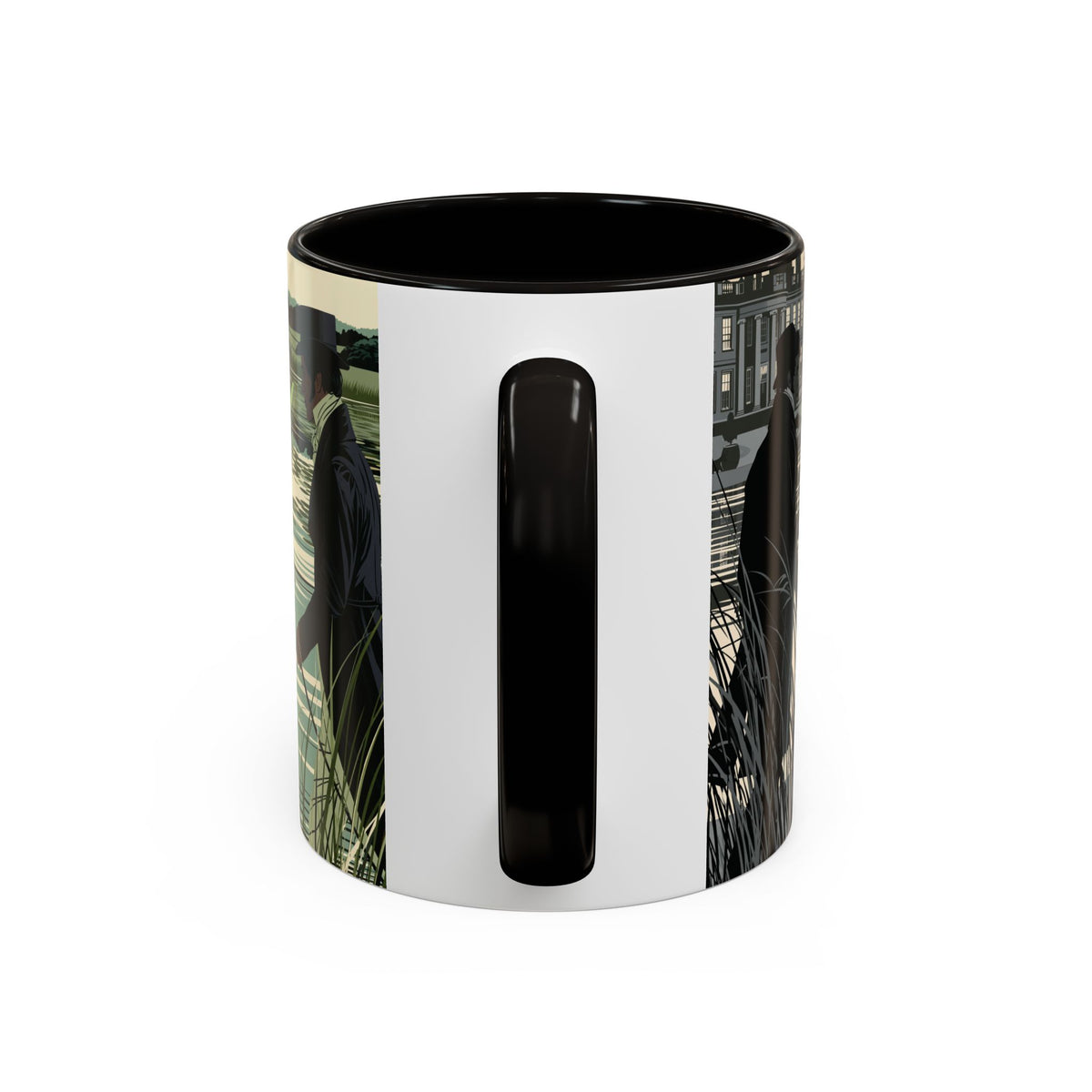 Strolling Lakeside with Mr. Darcy  —  Scenic Lakeside Vintage Gentleman Mug (11oz & 15oz)