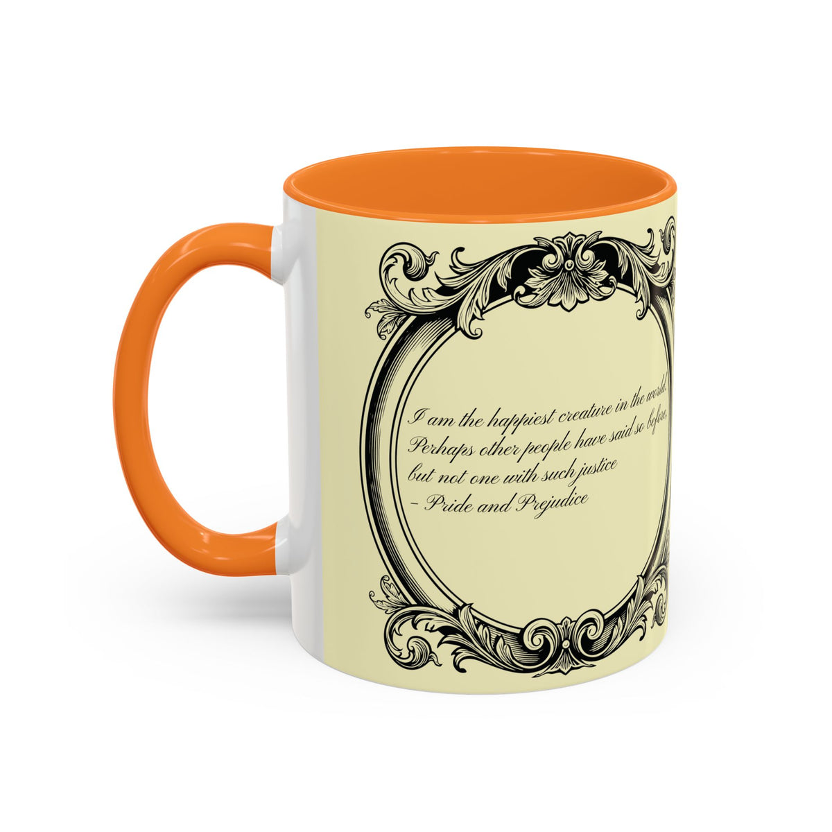 Pride & Prejudice Vintage Floral Mug — “Pride & Prejudice” Ceramic Book Lover Mug (11oz/15oz)