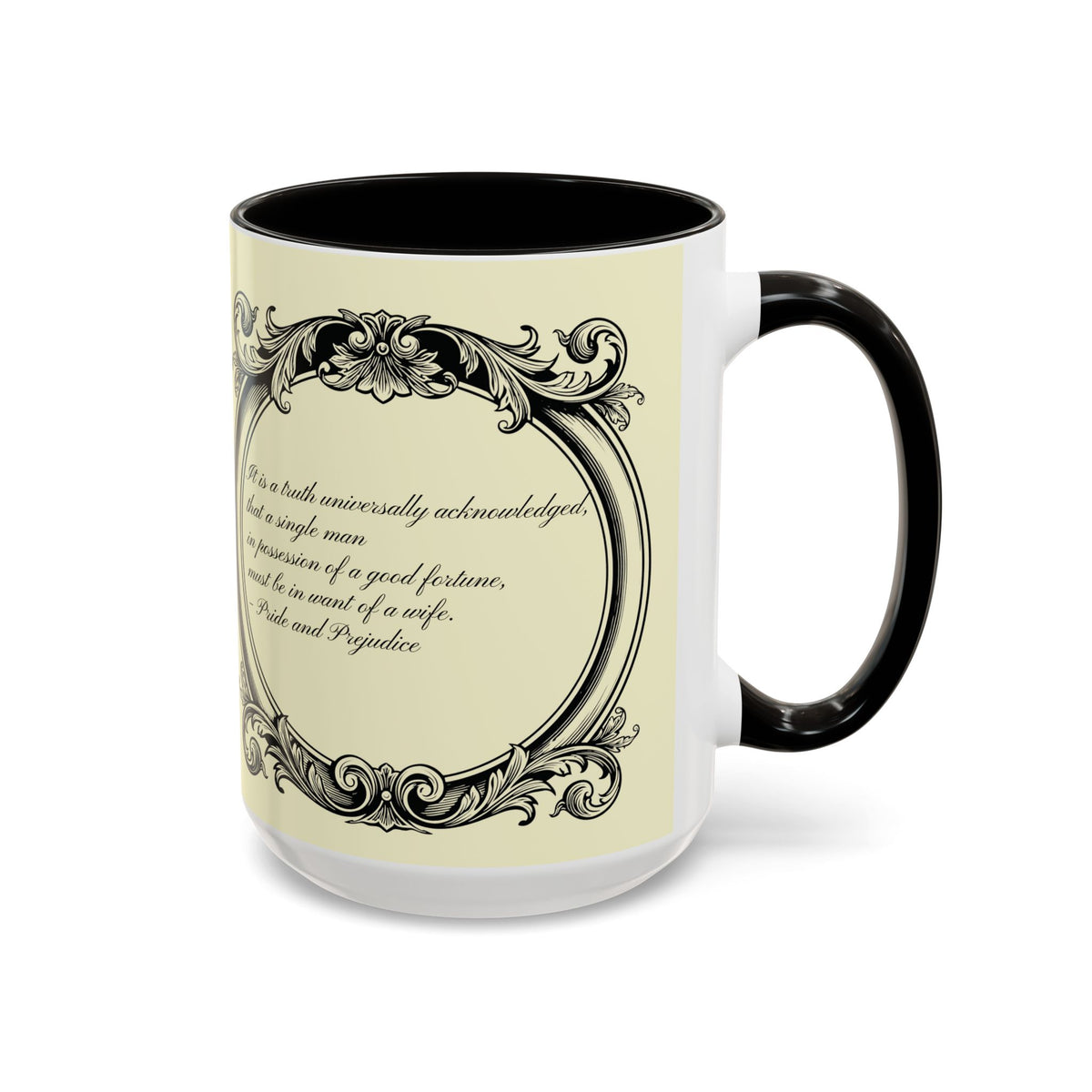 Pride and Prejudice Quote Mug — “Mr. Darcy at Pemberley” Vintage Jane Austen Coffee Cup (11oz/15oz)