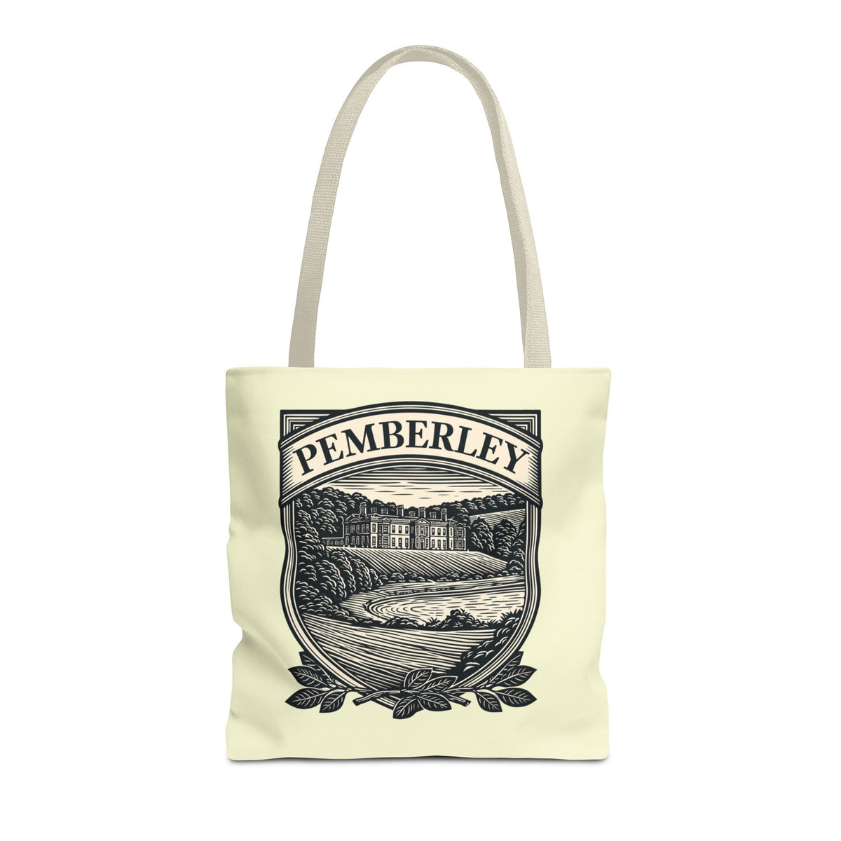 Pemberley Crest Tote Bag — Regency Manor Vintage Shield Canvas Tote