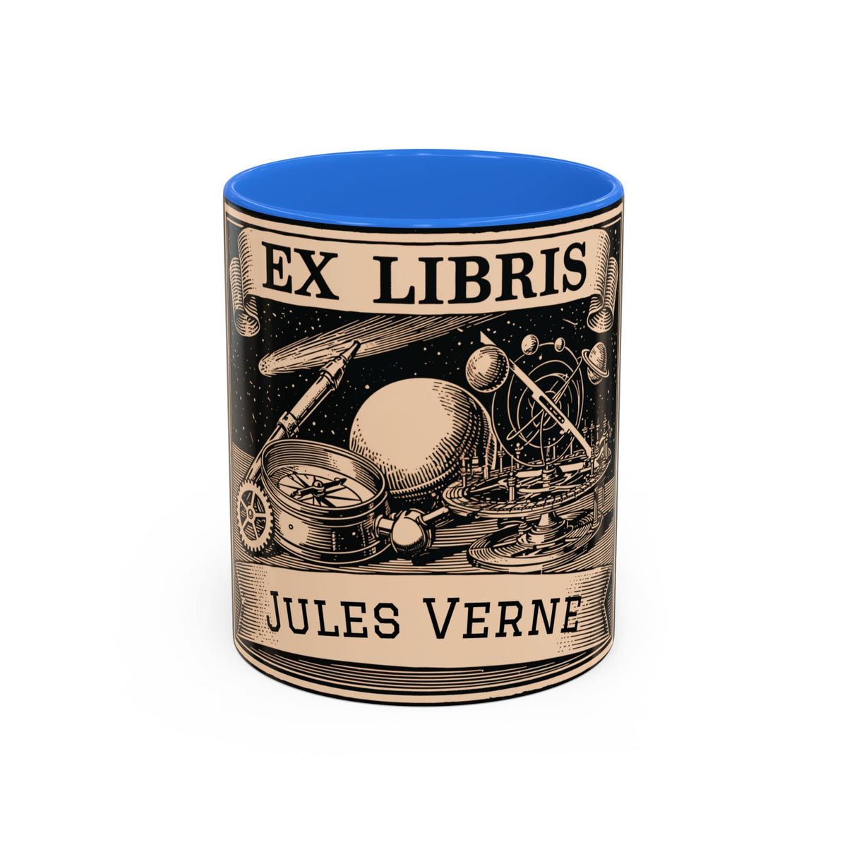 Jules Verne Ex Libris Vintage Science Fiction Coffee Mug (11oz & 15oz)