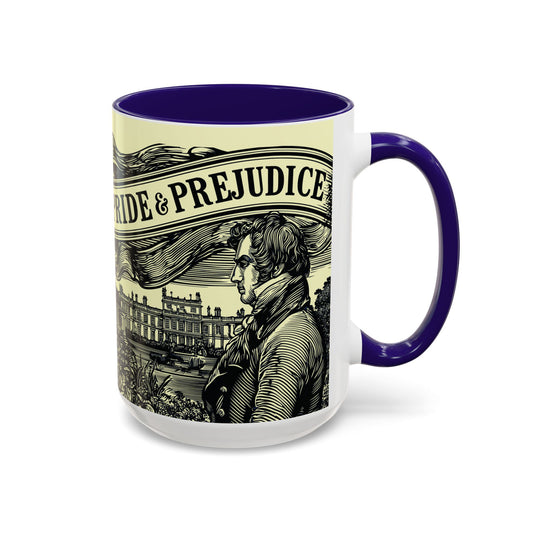 Pride & Prejudice Vintage Illustration Ceramic Mug — Mr. Darcy at Pemberley with Quote (11oz/15oz)