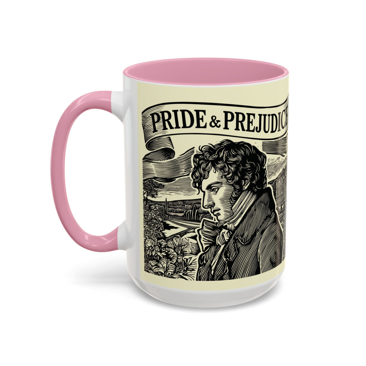 Pride and Prejudice Quote Mug — “Mr. Darcy at Pemberley” Vintage Jane Austen Coffee Cup (11oz/15oz)