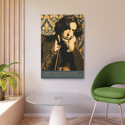 Oscar Wilde Quote Metal Art Print — “Always Forgive Your Enemies” Decorative Wall Plaque