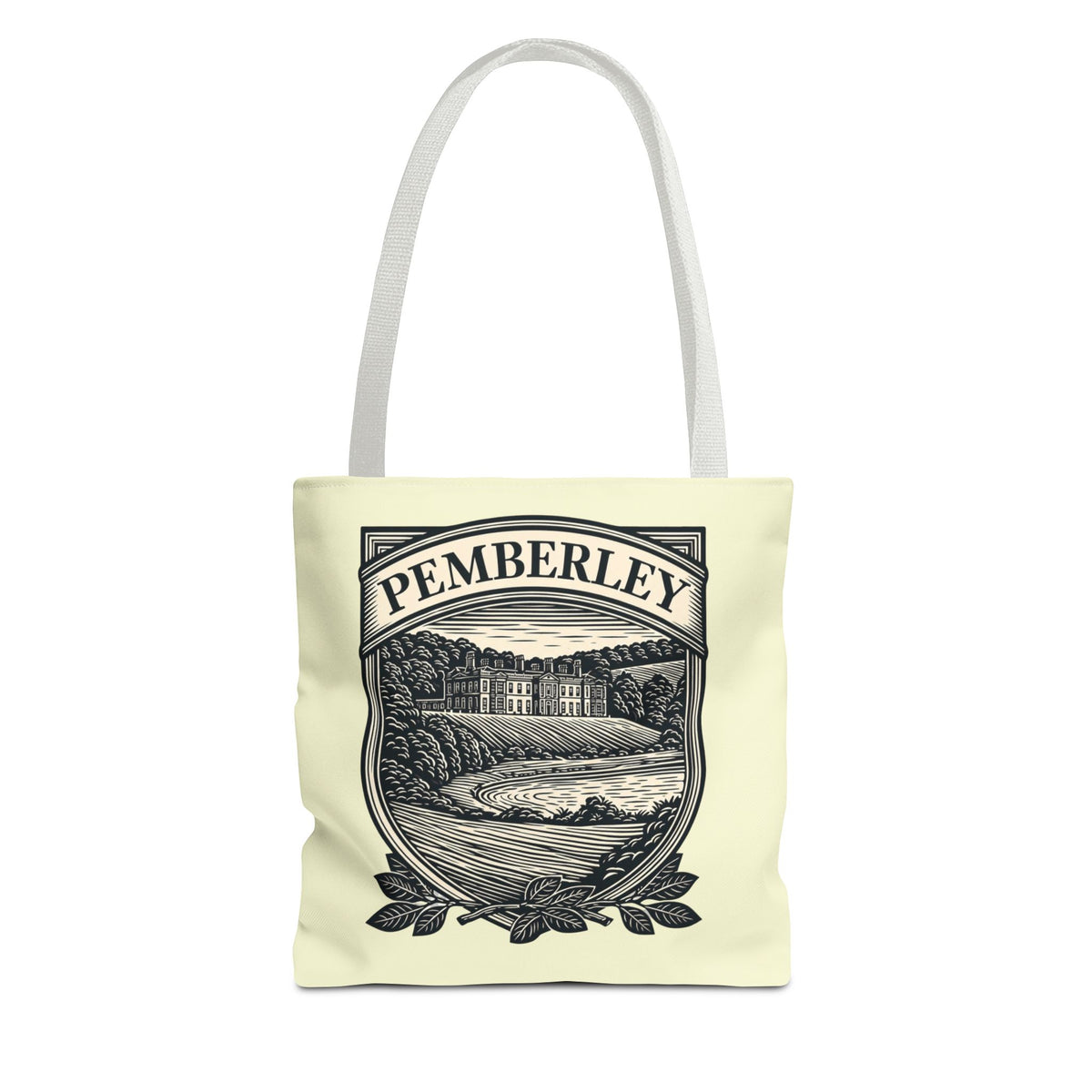 Pemberley Crest Tote Bag — Regency Manor Vintage Shield Canvas Tote