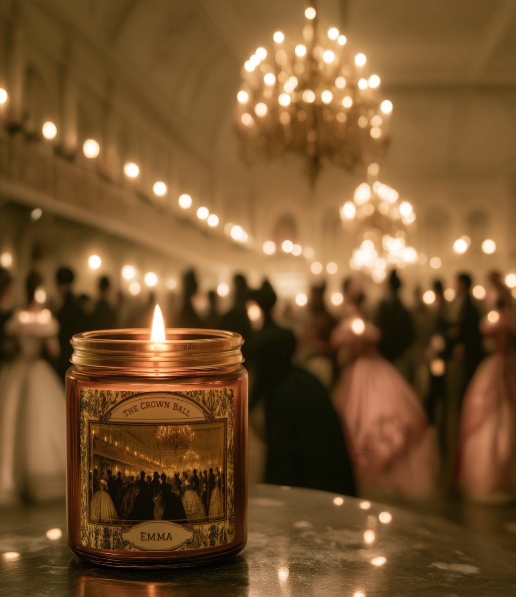 The Crown Ball Vintage Ballroom Illustration Candle | Soy Wax, 4oz & 9oz