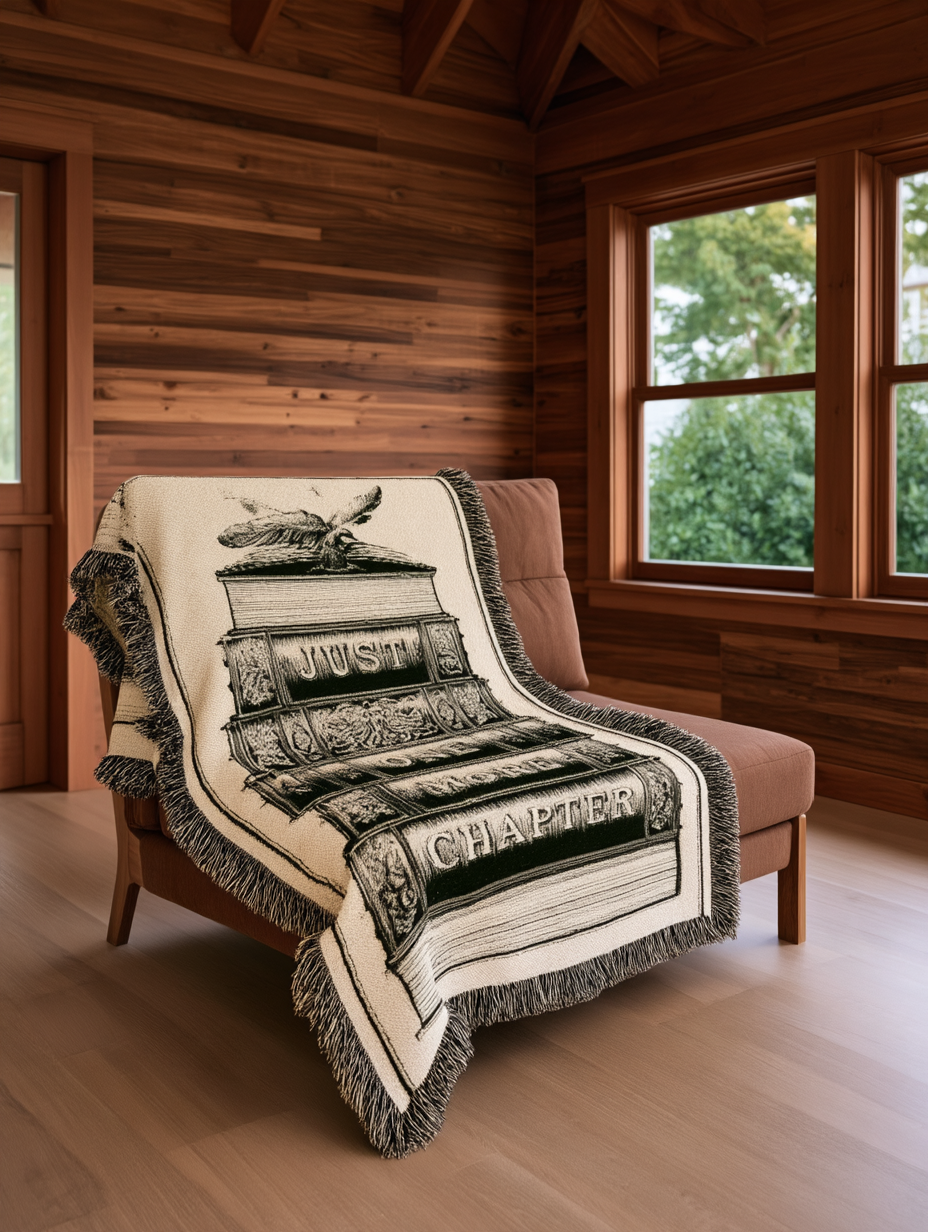 "Just One More Chapter"  Mantra Woven Blanket | Excuse Tapestry Throw