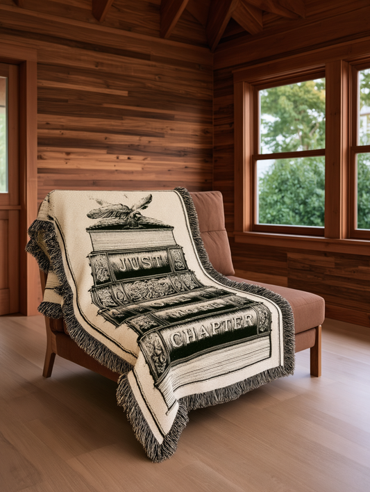 "Just One More Chapter"  Mantra Woven Blanket | Excuse Tapestry Throw