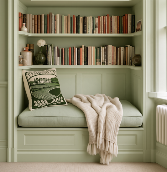 Pemberley Estate Woven Pillow | Pride & Prejudice Literary Tapestry Pillow