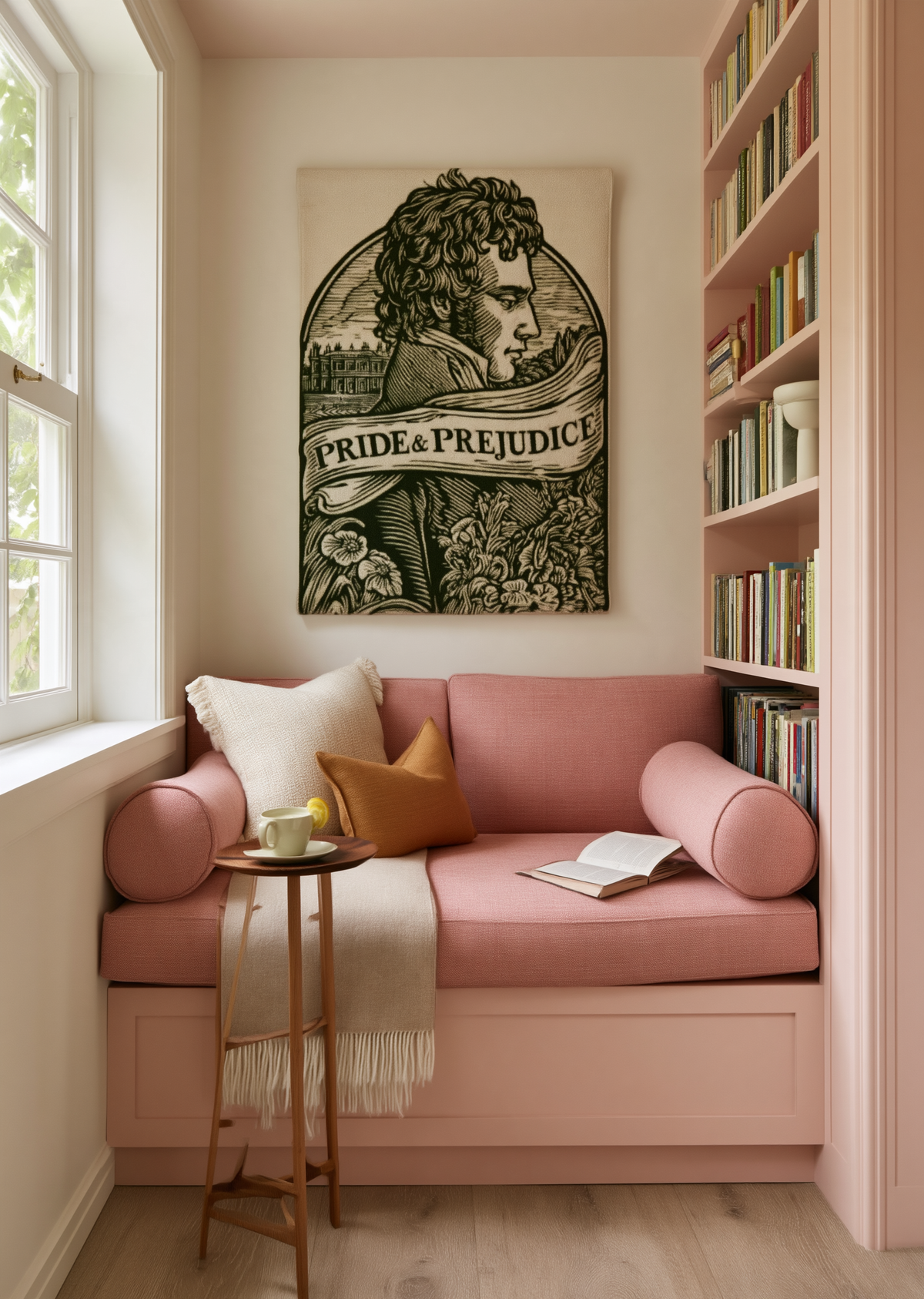 Classic Austen Book Cover Decor  – Pride & Prejudice Woven Wall Tapestry