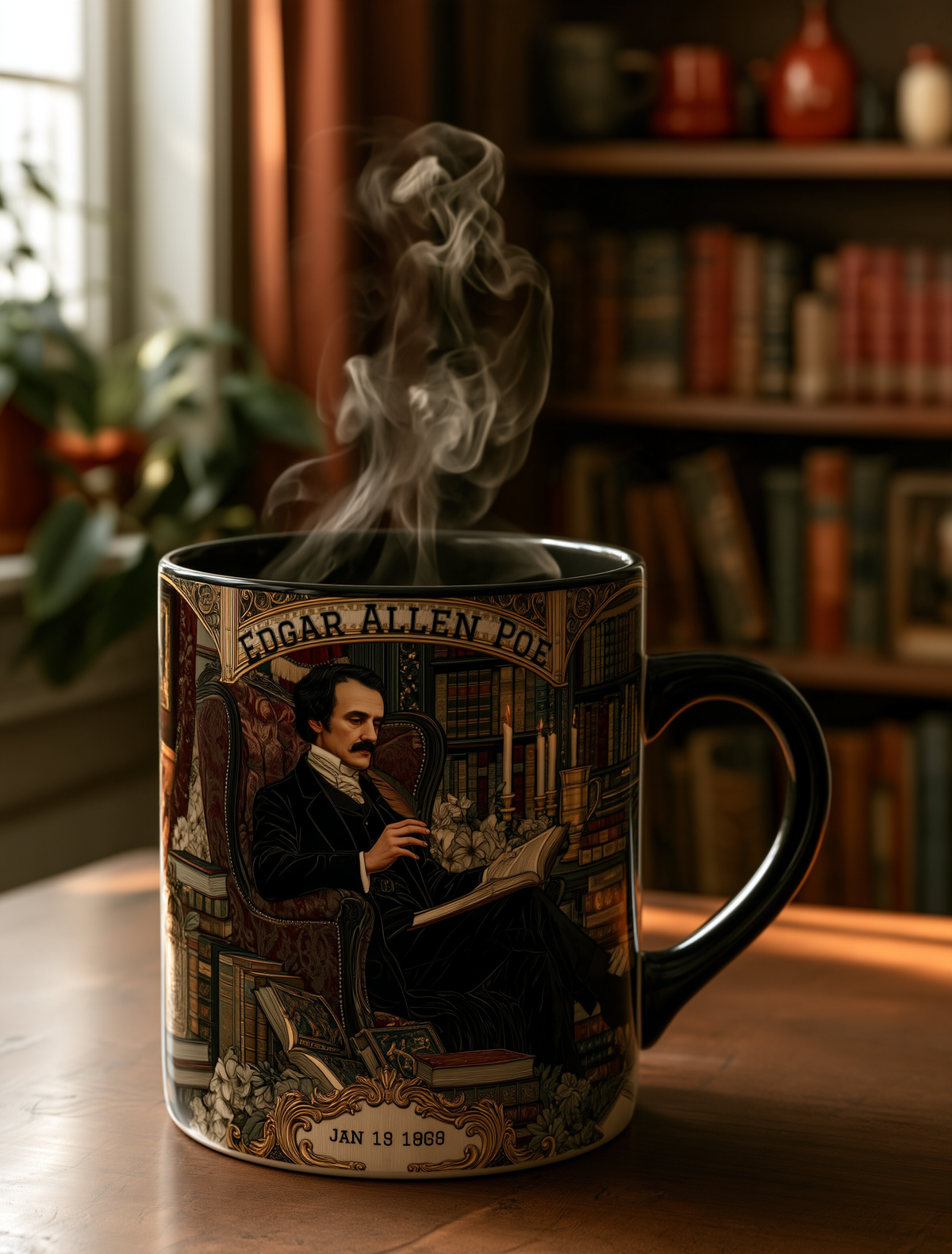 Edgar Allan Poe portrait Mug | Literary Gothic coffee mug