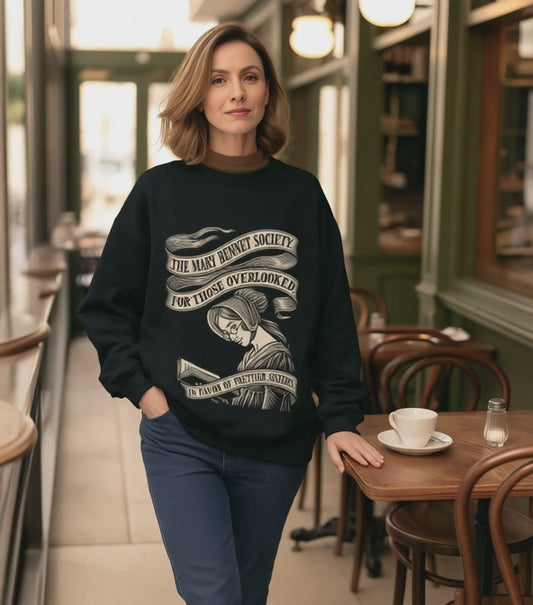 Crewneck Sweatshirt — “The Mary Bennet Society for Those Overlooked” Literary Pride Pullover