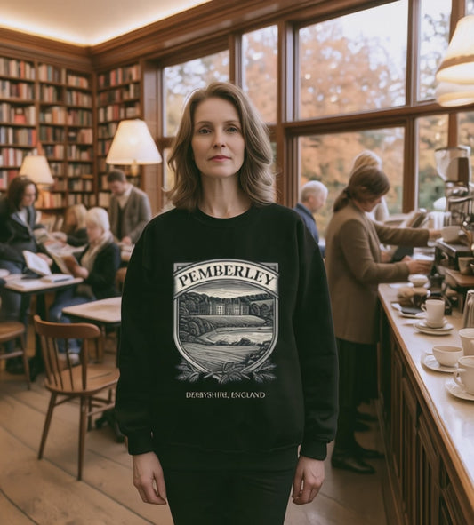 Pemberley Estate Crewneck Sweatshirt — Jane Austen Cozy Literary Pullover